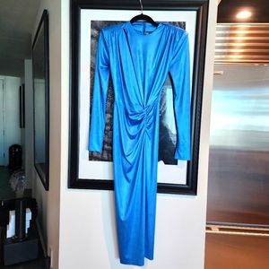 Aggi sexy blue dress hi-slit